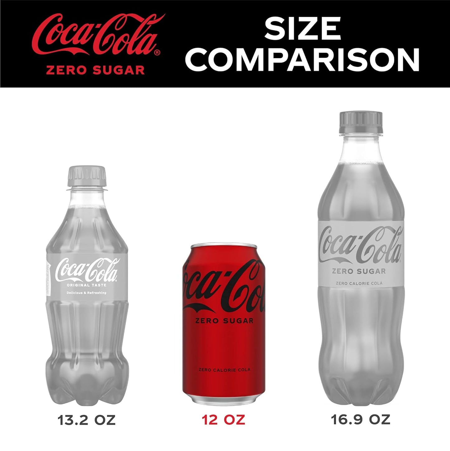 Coke Zero Sugar Cola Soda, 12 oz, 12 Pack (Package May Vary)