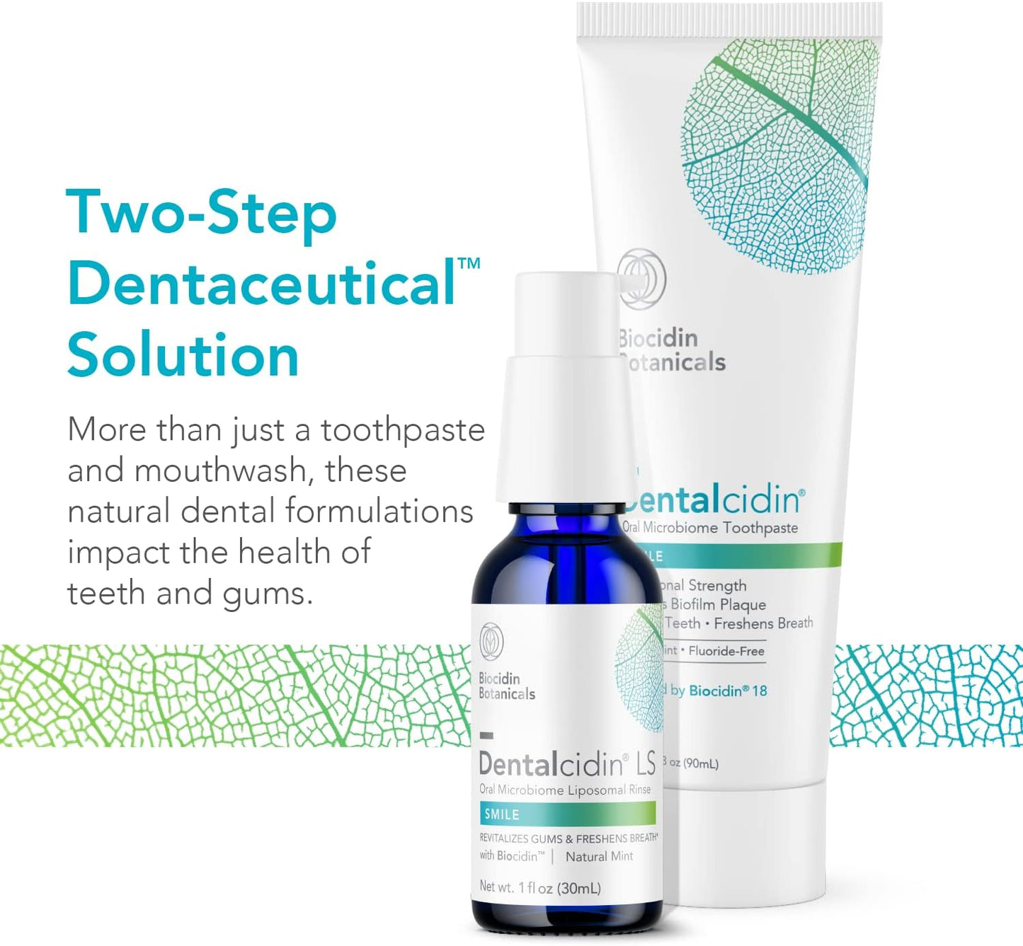 Biocidin Dentalcidin - Fluoride Free Toothpaste for Daily Oral Care + Teeth Whitening - Gentle Wellness Toothpaste Removes Biofilms + Plaque to Protect Teeth + Gums - for Kids + Adults (3 oz)