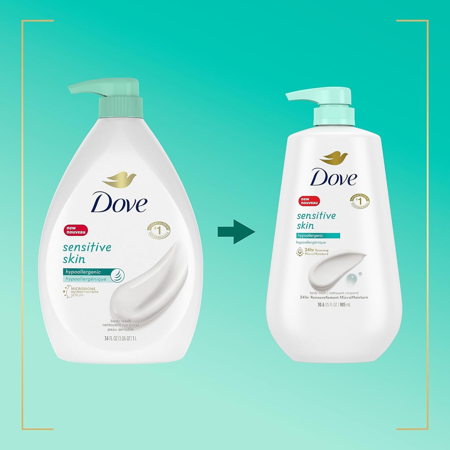 Dove Hypoallergenic Body Wash To Moisturize Sensitive Skin Body Wash For Sensitive Skin Sulfate And Paraben Free 34oz