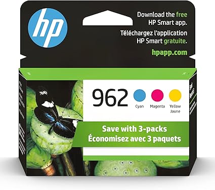 HP 62 Black/Tri-color Ink (2-pack) | Works with HP ENVY 5540, 5640, 5660, 7640 Series, HP OfficeJet 5740, 8040 Series, HP OfficeJet Mobile 200, 250 Series | Eligible for Instant Ink | N9H64FN