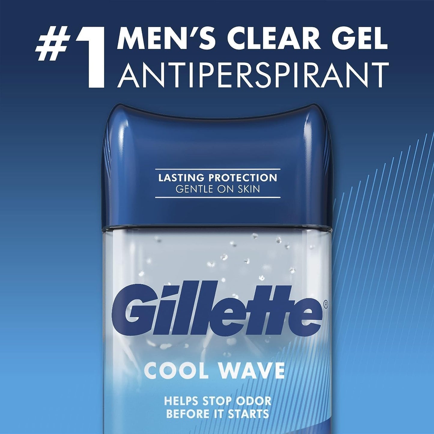 Gillette Antiperspirant and Deodorant for Men, 72-Hour Sweat Protection, Clear Gel, Cool Wave Scent, 3.8 oz (Pack of 4)