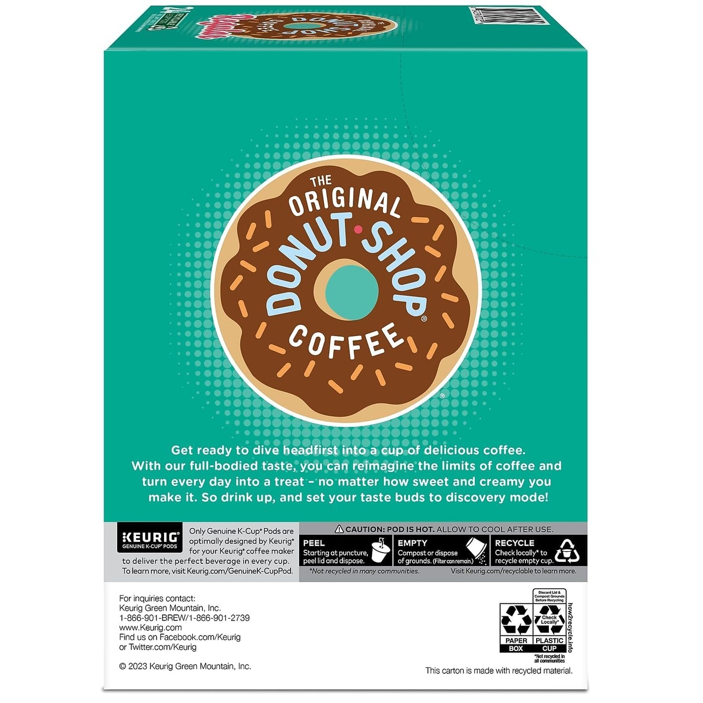 The Original Donut Shop Regular Keurig Single-Serve K-Cup Pods, Medium Roast Coffee, 96 Count (4 Packs of 24)