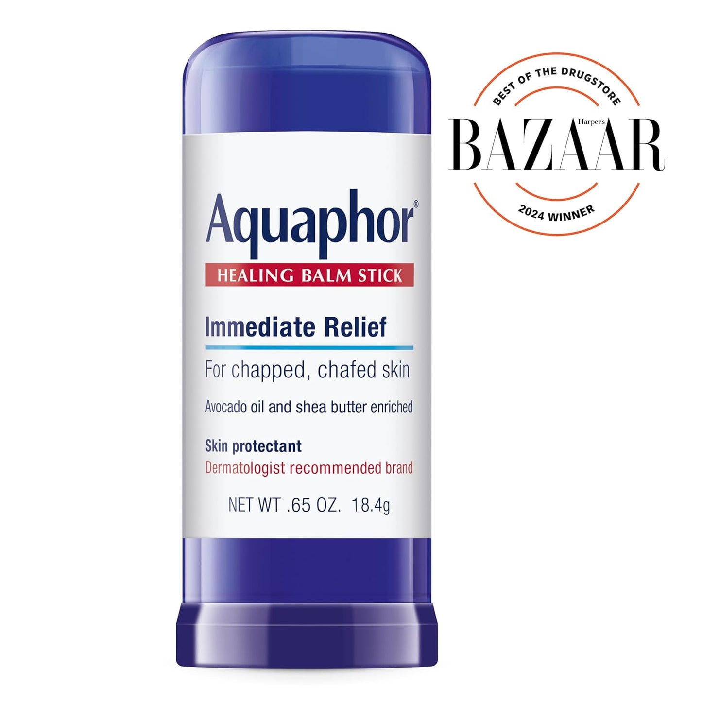 Aquaphor Healing Balm Stick, Skin Protectant with Avocado Oil and Shea Butter, 0.65 Oz Stick