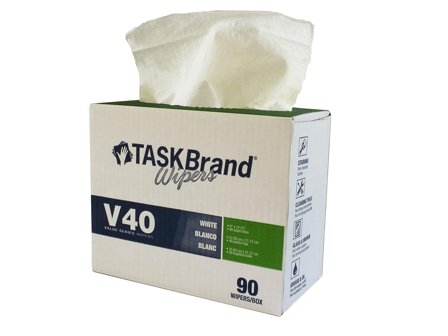 Taskbrand, V40, HD DRC, WHT, 9X 12.25, IF, 9/90