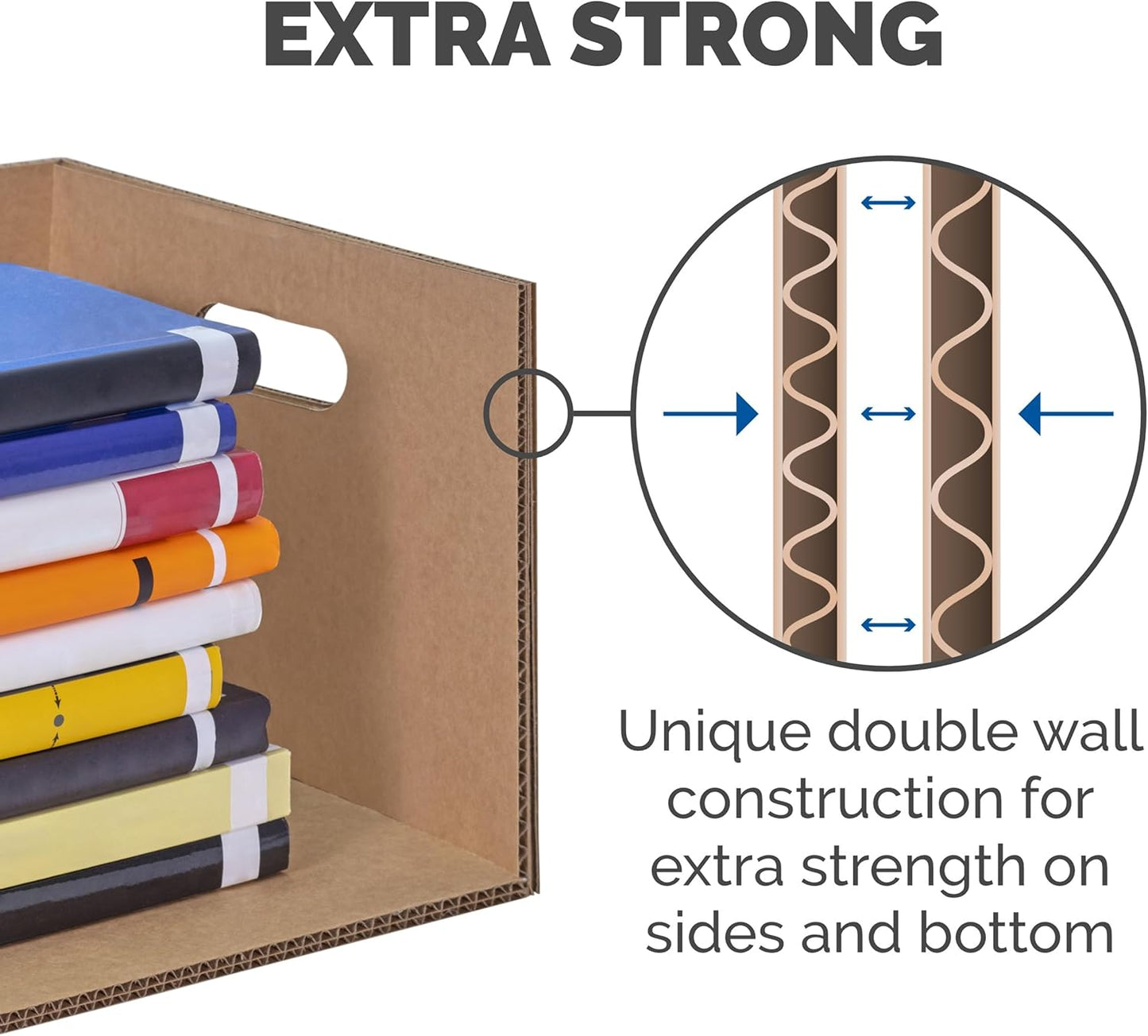 Bankers Box Medium Classic Moving Box 8 Pack, Reinforced Handles, Tape-Free Assembly, Box with Lid, 19-in x 14.5-in x 15.5-in (7717201)