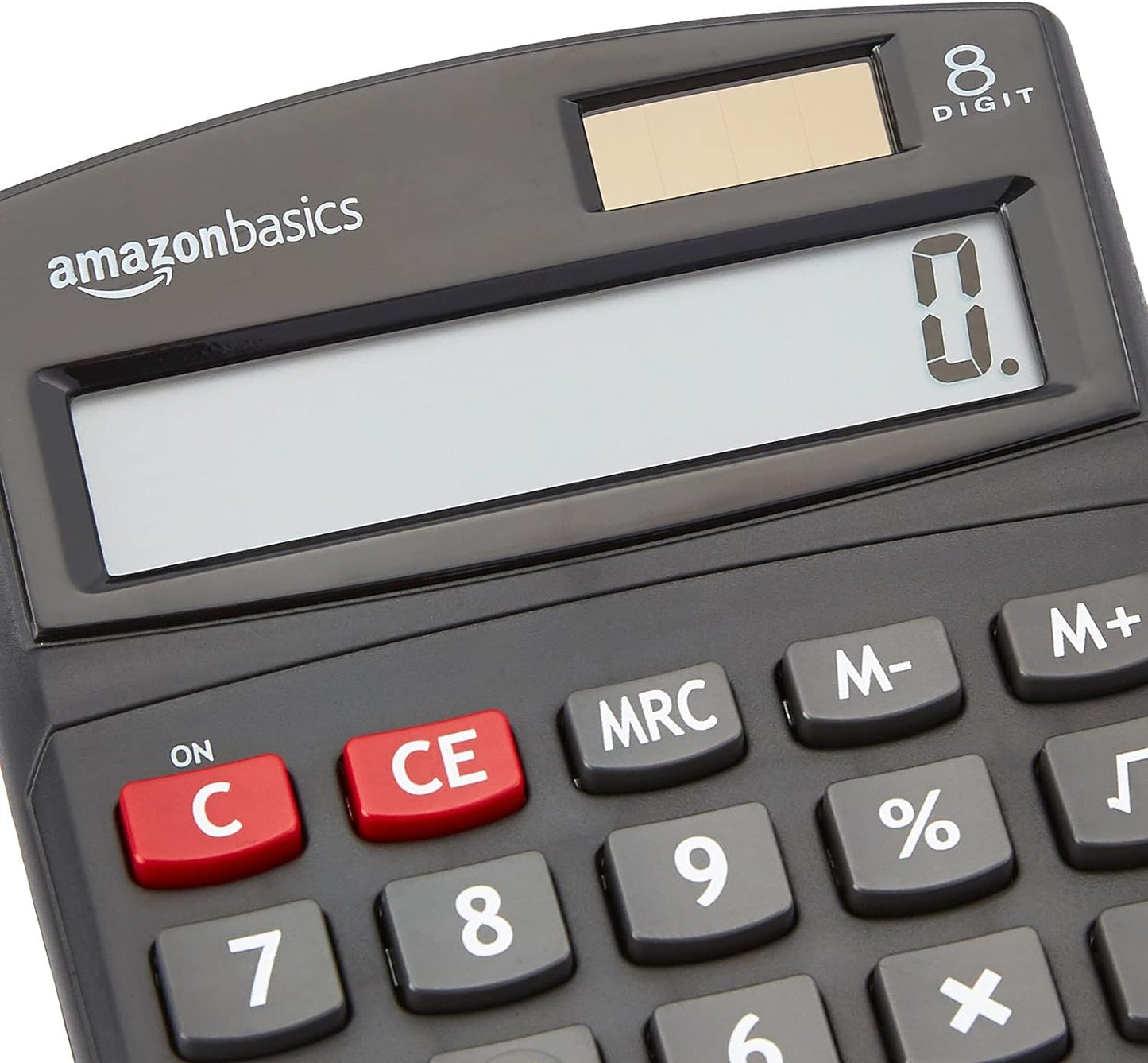 Amazon Basics LCD 8-Digit Desktop Calculator, 1 Pack, Small, Black