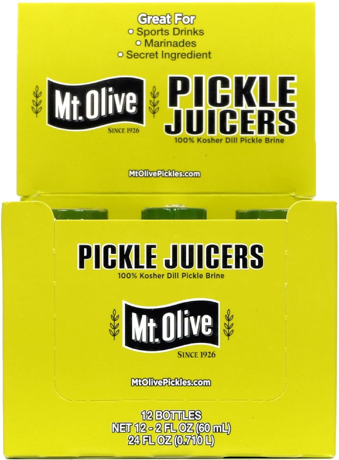 Mt. Olive Pickle Juice 100% Kosher Dill Pickle Brine - 12 pk - 2 fl oz bottles