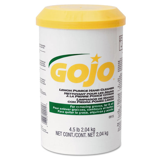 GOJO Crème-Style Hand Cleaner with Pumice, Lemon Scent, 4.5 Pounds Canister (Case of 6) - (0915-07), 27 Fl Oz