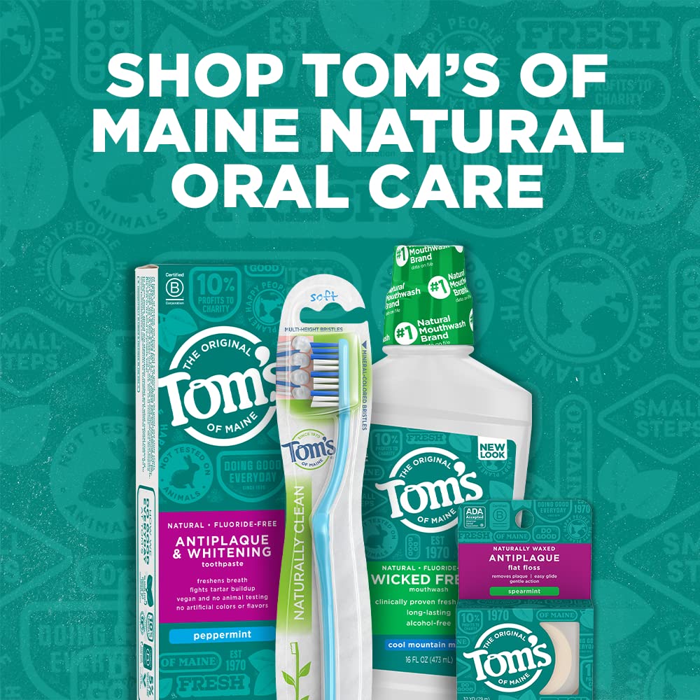 Tom's of Maine Natural Wicked Fresh Alcohol-Free Mouthwash, Cool Mountain Mint, 16 oz. 6-Pack (Packaging May Vary)