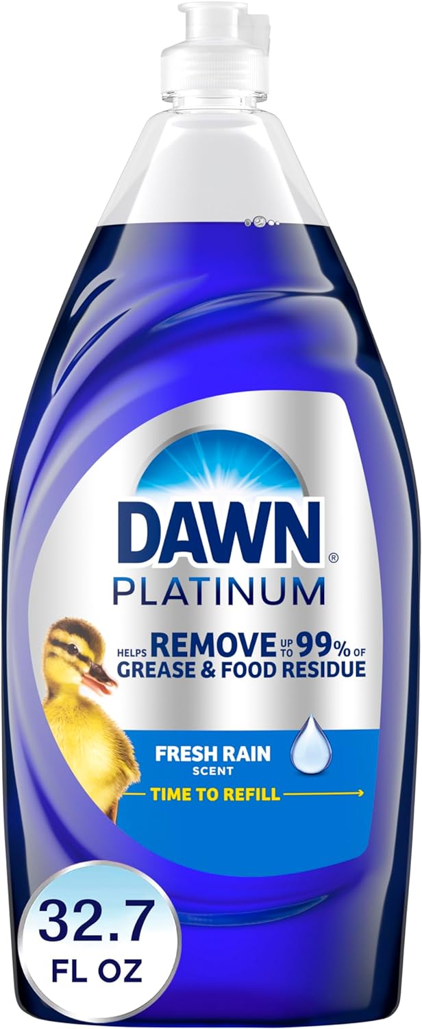 Dawn Platinum Dishwashing Liquid Dish Soap, Refreshing Rain Scent, 32.7 fl oz