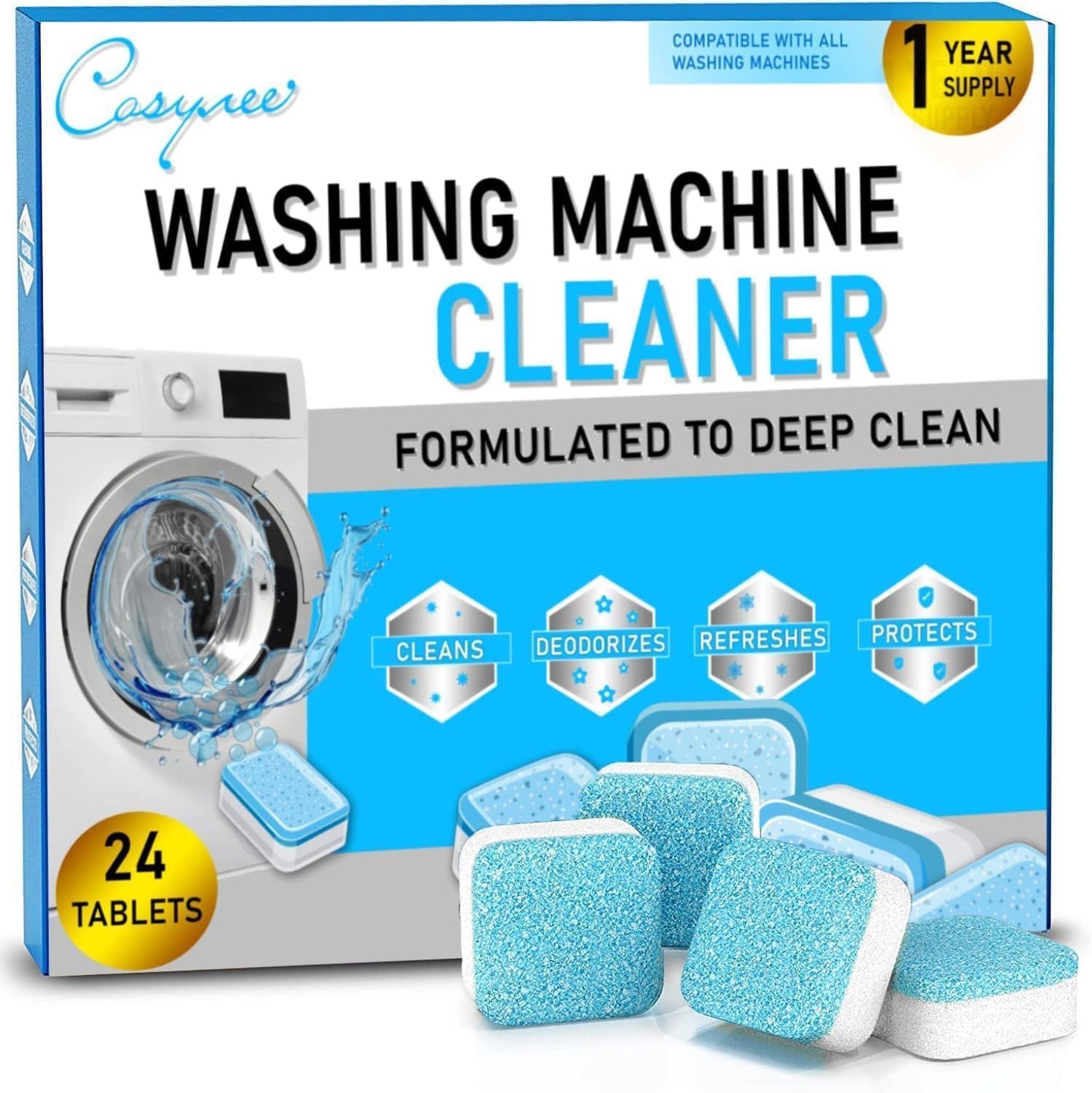 cosynee Washing Machine Cleaner Descaler (Pack of 24)