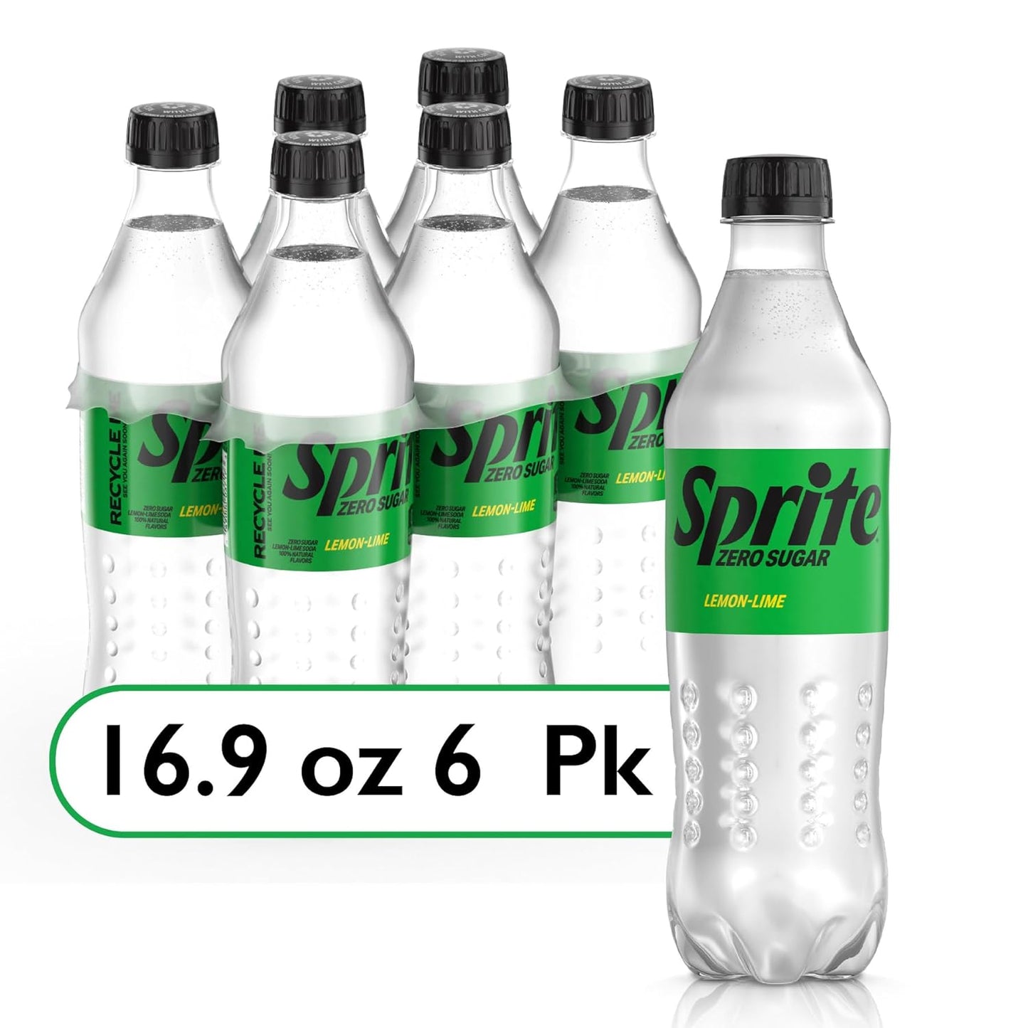 Sprite Zero Sugar Lemon Lime Diet Soda Pop Soft Drinks, 16.9 fl oz, 12 Pack