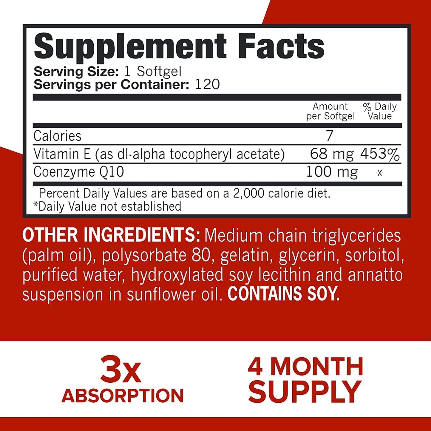 Qunol CoQ10 100mg Softgels, Ultra CoQ10 100mg, 3x Better Absorption, Antioxidant for Heart Health & Energy Production, Coenzyme Q10 Vitamins and Supplements, 4 Month Supply, 120 Count