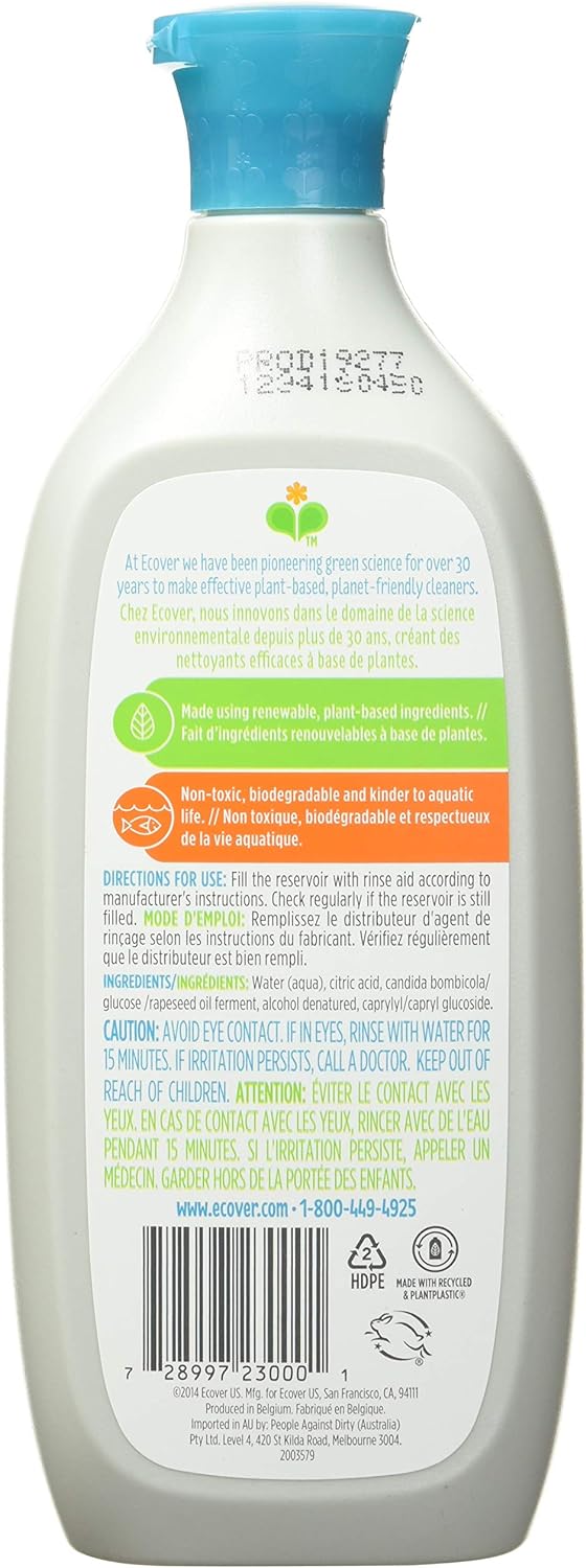 Ecover Naturally Derived Rinse Aid for Dishwashers, 16 Ounce