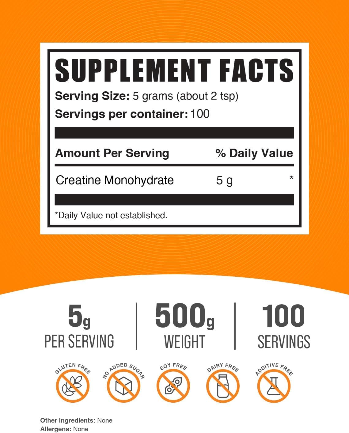 BulkSupplements.com Creatine Monohydrate Powder - Creatine Supplement, Micronized Creatine, Creatine Powder - Unflavored & Gluten Free, 5g (5000mg) per Servings, 500g (1.1 lbs) (Pack of 1)