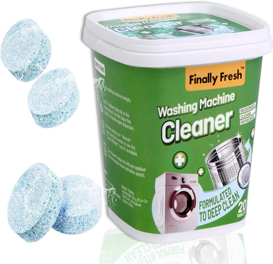 Finally Fresh Washing Machine Cleaner for Front / Top loaders, 20 Packs Washer Cleaner for Sensitive Skin, Suitable for All HE Washing Machines Include