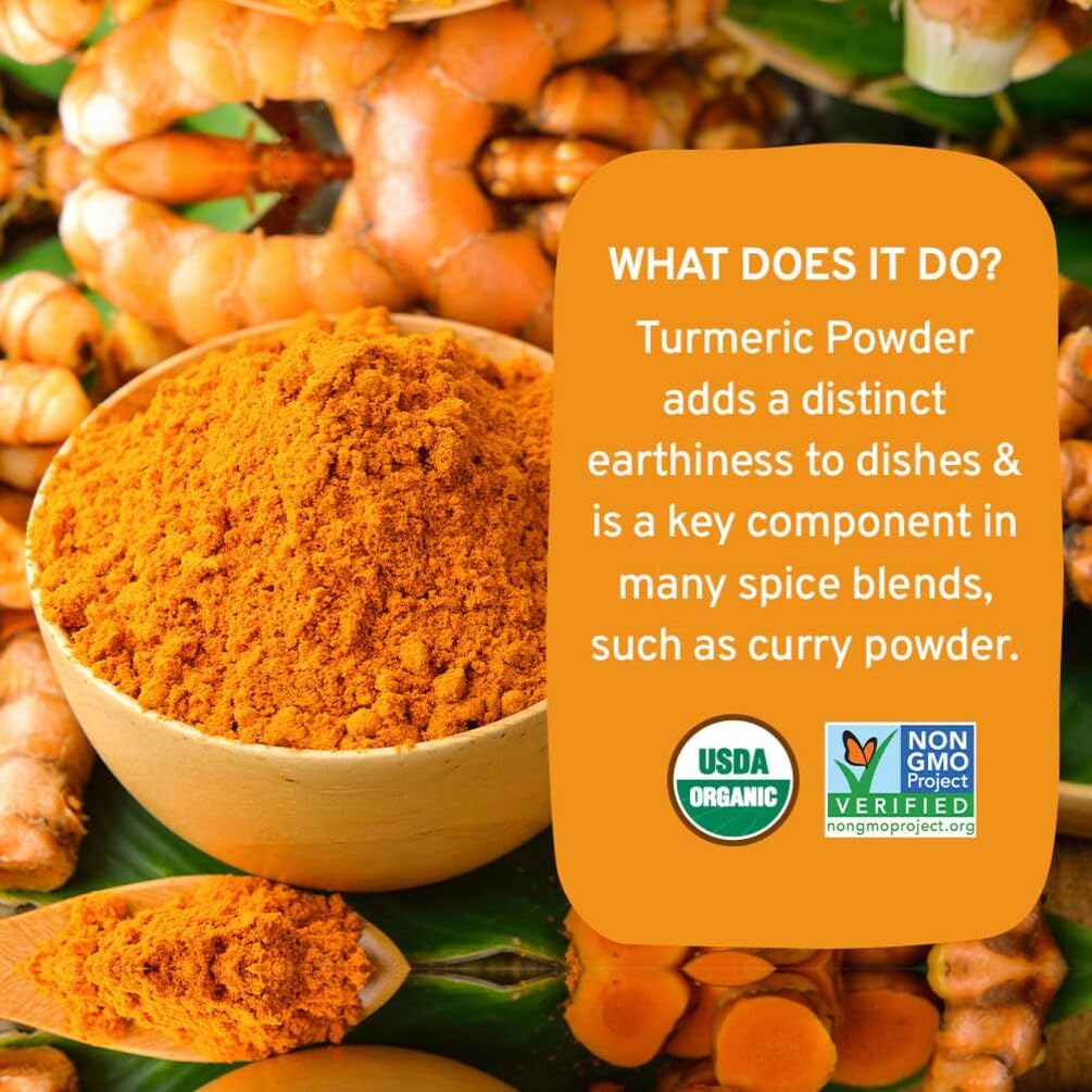 SPICE TRAIN, Organic Turmeric Powder with Curcumin (397g/14oz) Lab Tested for Heavy Metal | USDA Organic, Gluten Free & Vegan | Made from Turmeric Root | Raw Turmeric Powdered Organic from India