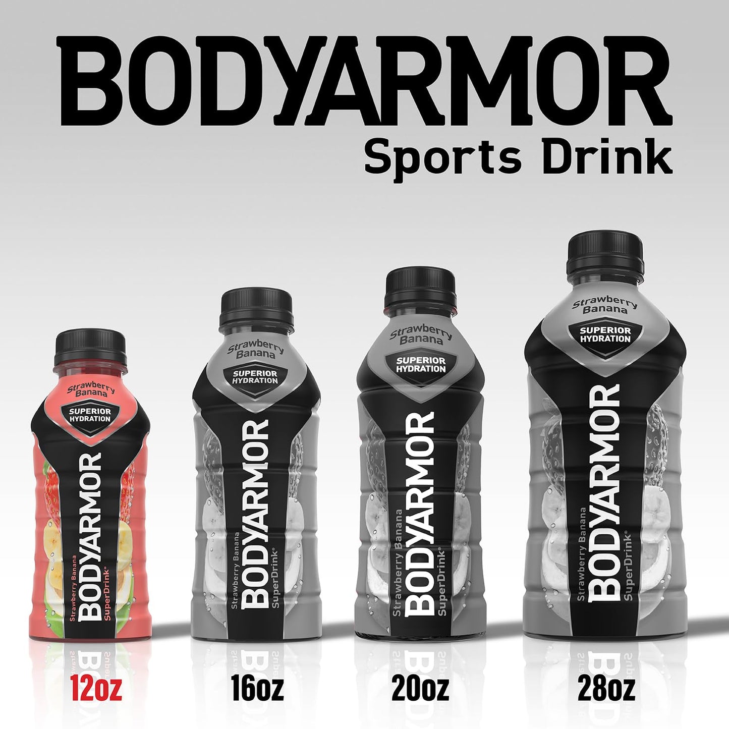 BODYARMOR Sports Drink Variety Pack, Coconut Water Hydration, Natural Flavors w Vitamins, Potassium Packed Electrolytes For Athletes, Strawberry Banana, Blue Raspberry, Orange Mango, 12 Oz - 24 pack