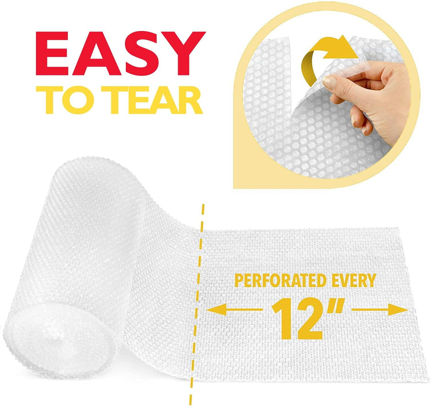 PackageZoom 1 Pack 12 inch x 30 ft. Bubble Cushioning Wrap Shipping Packing Moving Supplies Perforated Every 12” Bubble Cushioning Wrap for Packing and Moving Boxes Bubble Packing Wrap for Moving