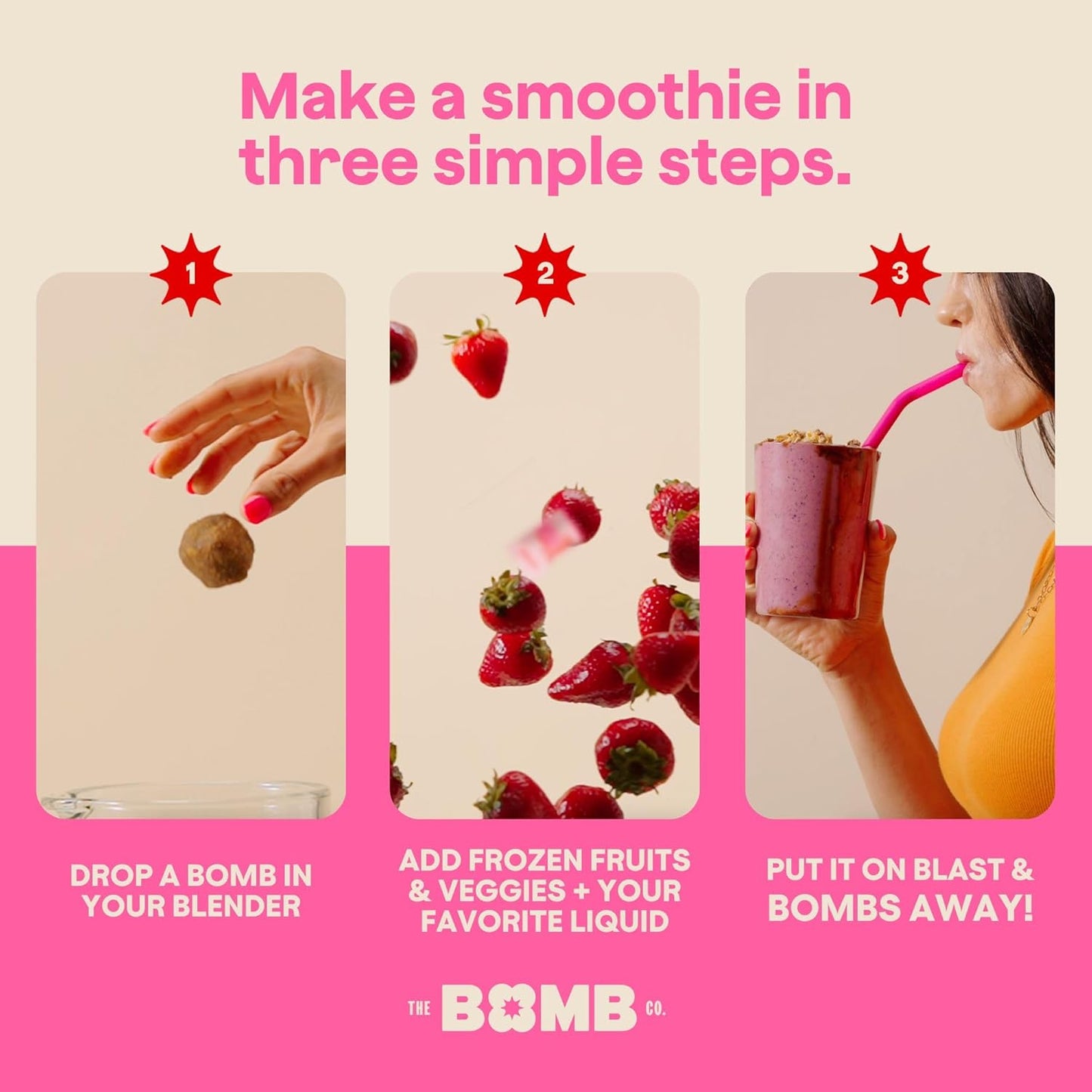 The Bomb Co. Blender Bomb, The OG, Superfood Smoothie Mix with Chia Seeds, Hemp Seeds, Flax Seeds, Sea Salt, & Amino Acids for Gut Health, Gluten Free, High Fiber, 10 Servings