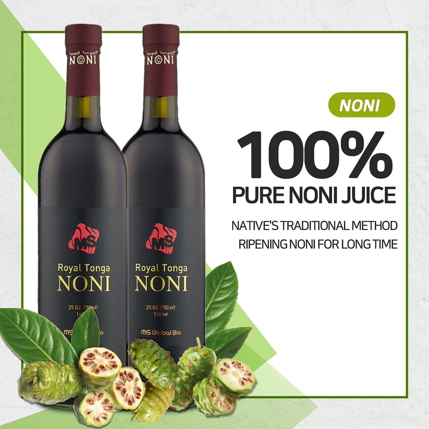 Royal Tonga Noni - 100% Authentic NONI Juice(2PK Case), 25oz Bottles | Noni Juice | Nonie Juice | Noni Drink | Nona Juice | Jugo de Noni | Noni Fruit | Real Noni