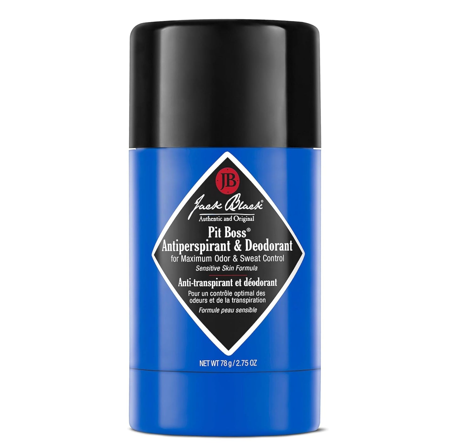 Jack Black Pit Boss Men’s Deodorant, 2.75 oz – Antiperspirant & Deodorant, Sensitive Skin Formula, Maximum Odor & Sweat Control, Long-Lasting Protection