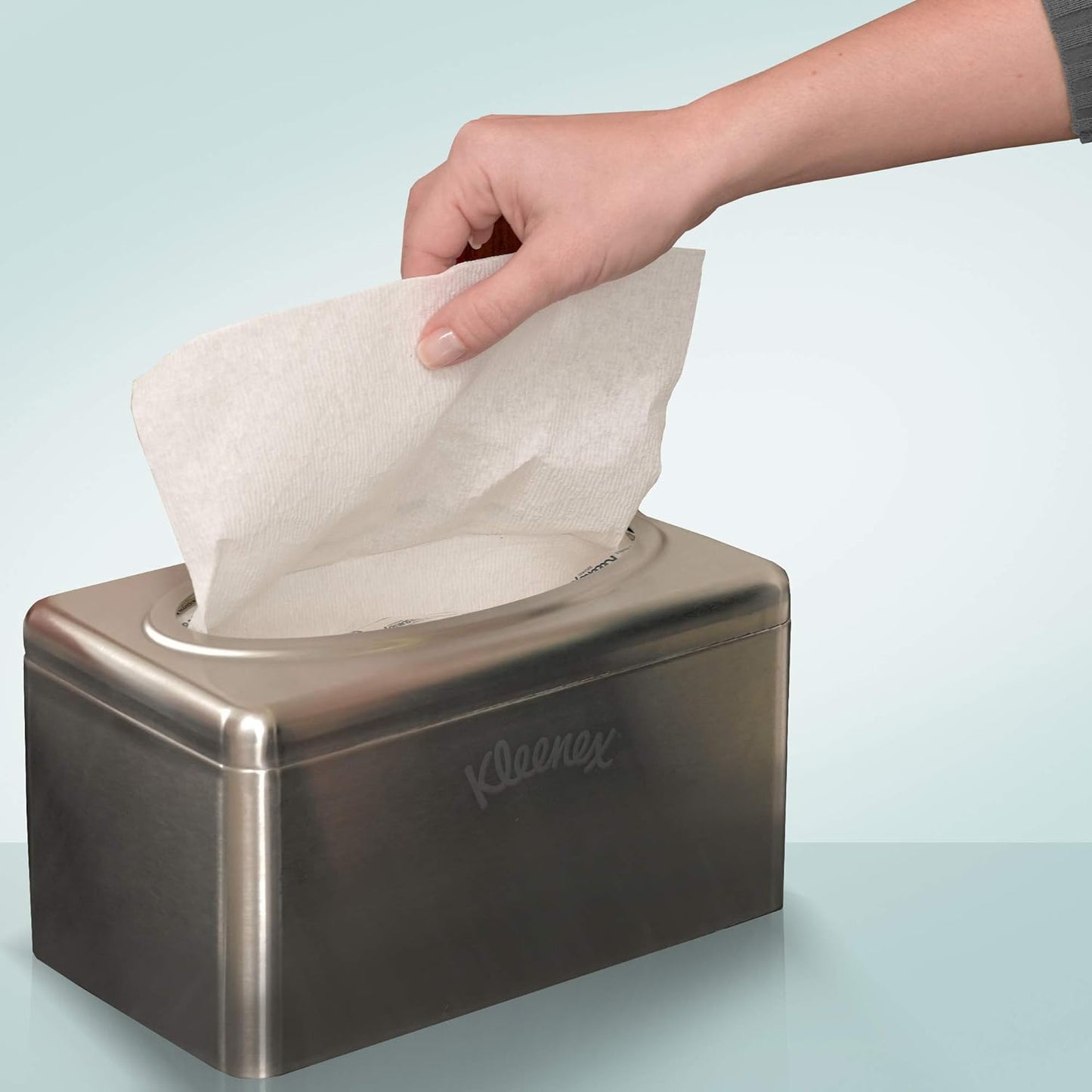 2-Pack Kimberly-Clark's Kleenex Stainless Steel Box Towel Cover With 18-Pack Kleenex 1-Ply Ultra Soft Hand Towel Refill Bundle