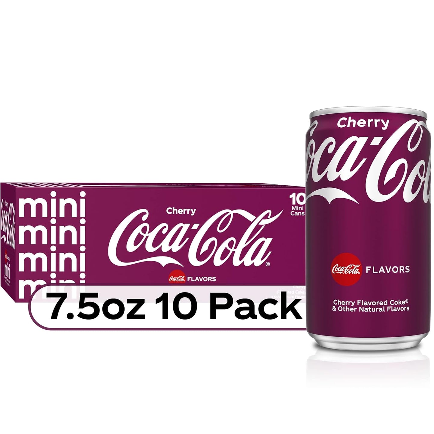 Coca-Cola Cherry Soda Soda Soft Drink Mini Cans, 7.5 fl oz, 20 Pack