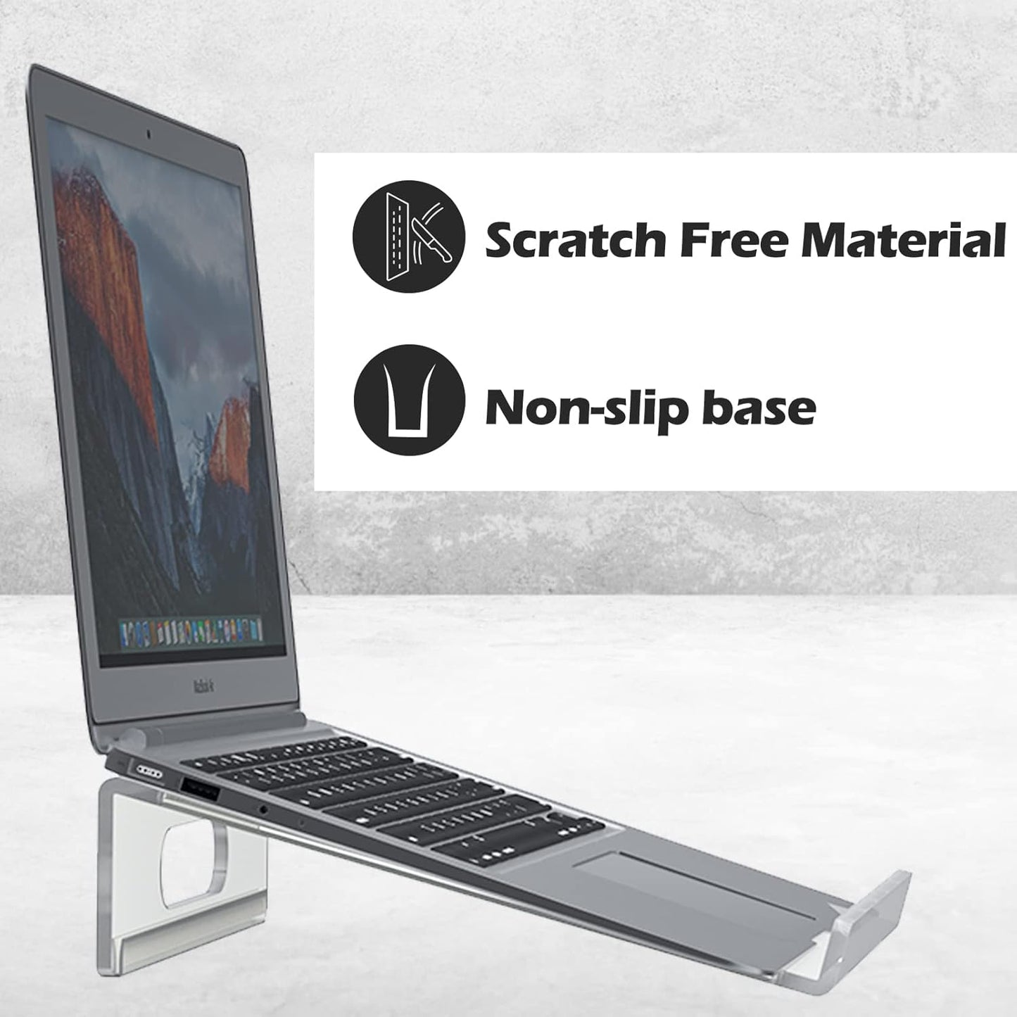 Kamehame Acrylic Laptop Stand, Clear Acrylic Laptop Riser, Laptop Stand with Ventilation for Desk, Office, Home, Suitable for laptops up to 16 inches