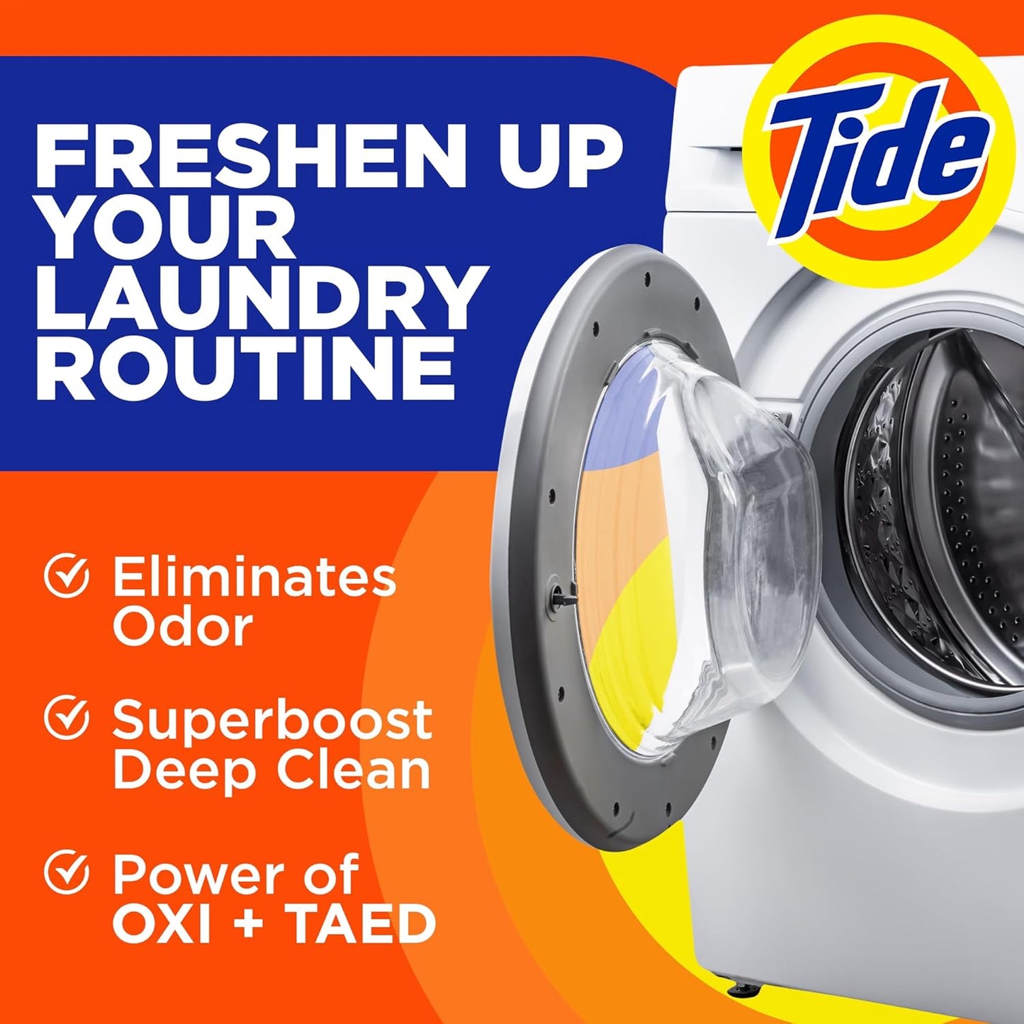 Washing Machine Cleaner by Tide, Washer Machine Cleaner with Oxi for Front and Top Loader Washer Machines, Deep Cleaning Residue & Odor Eliminator, 5 Month Supply (Packaging May Vary)