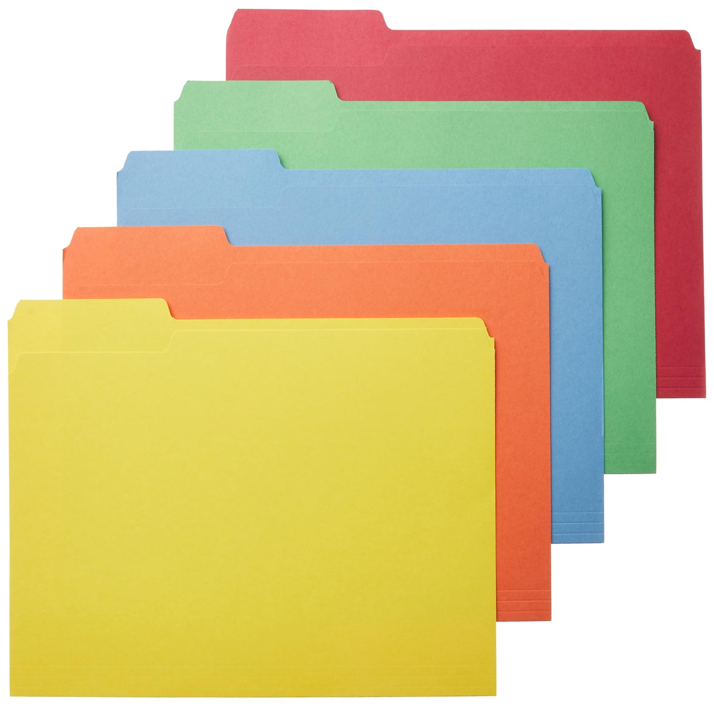 Amazon Basics 1/3-Cut Tab, Assorted Positions File Folders, Letter Size, Manila - Pack of 100