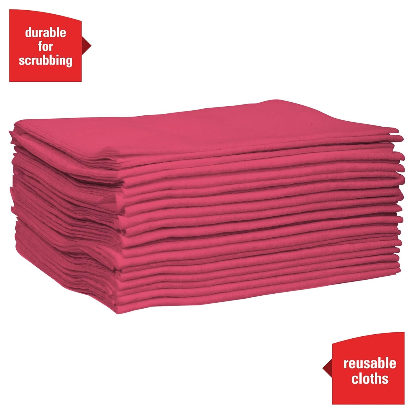 WypAll Power Clean X80 Heavy Duty Cloths (41029), Extended Use Cloths Quarter-fold Format, Red, 50 Sheets / Pack; 4 Packs / Case; 200 Folded Sheets / Case