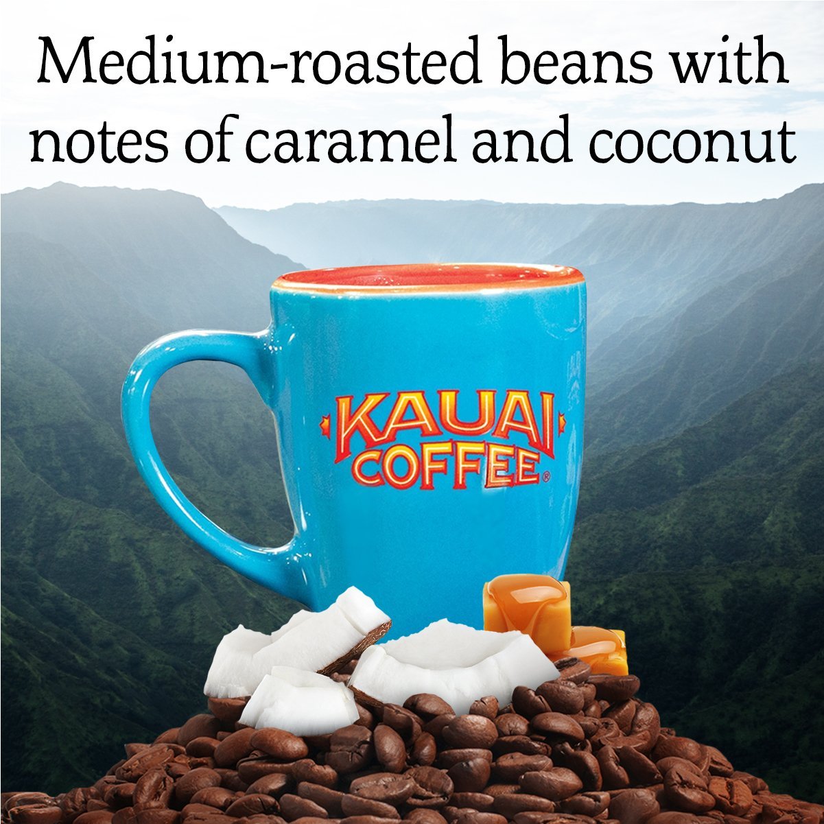 Kauai Coffee Coconut Caramel Crunch Medium Roast - Ground Coffee, 10 oz Package