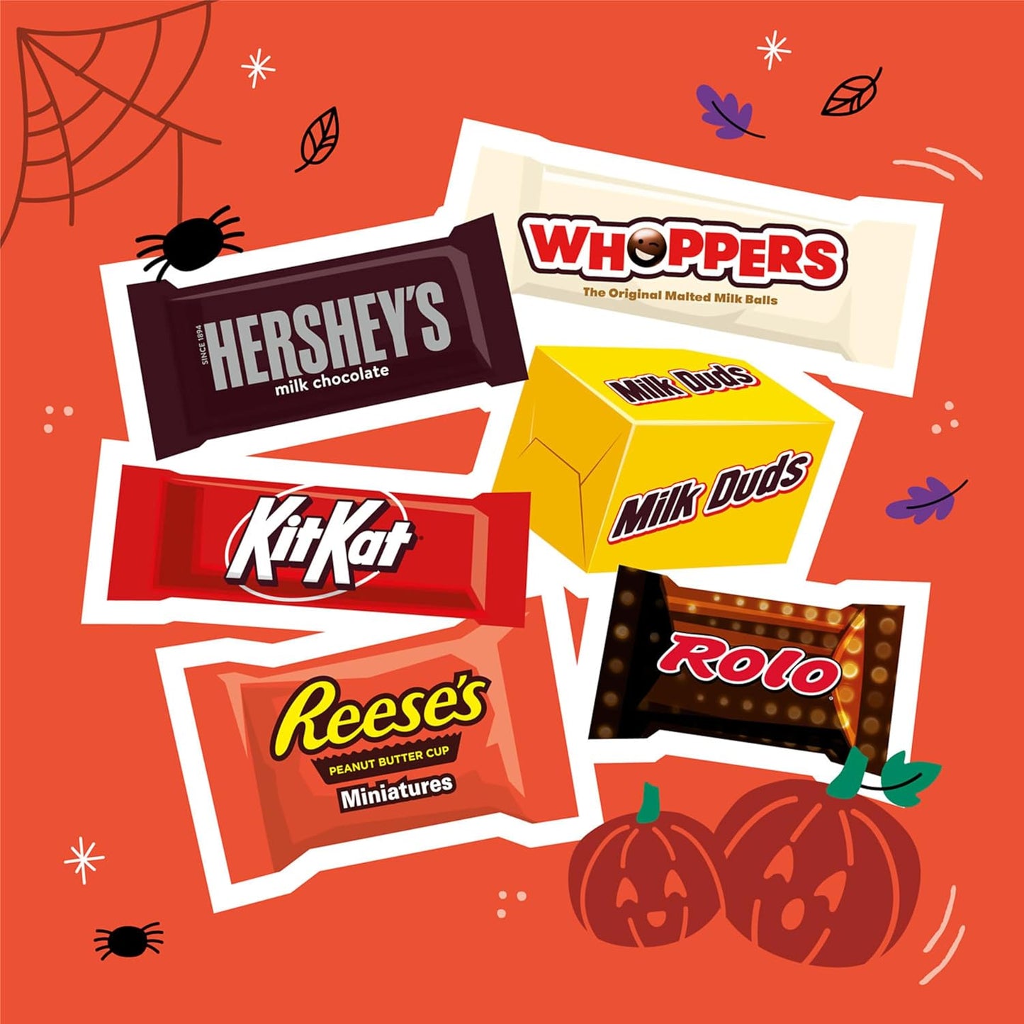 Hershey Miniatures Assorted Flavored, Halloween Candy Bulk Bag, 39.51 oz (130 Pieces)