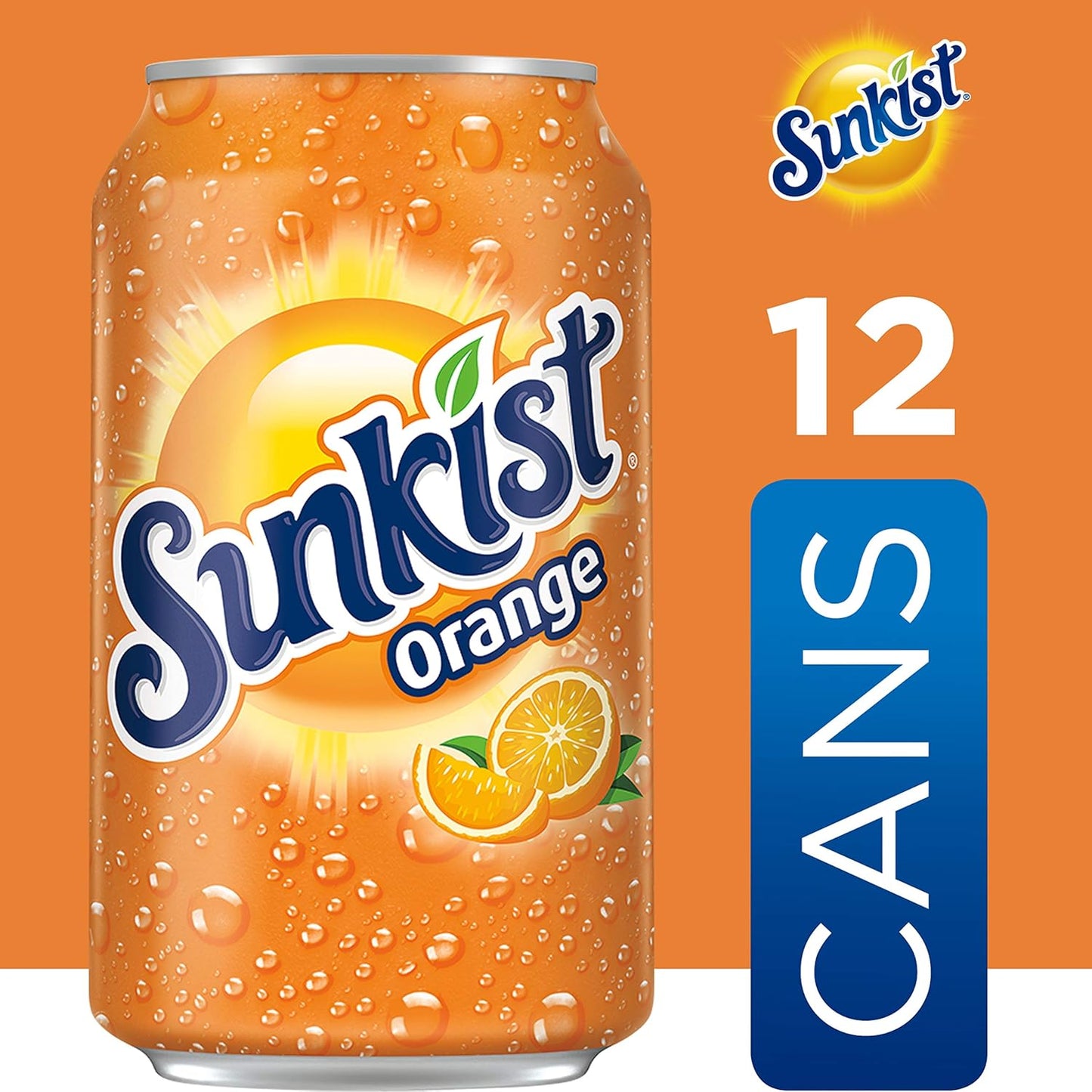 Sunkist Orange Soda, 12 fl. oz. Cans, 12 Pack (Pack of 2)