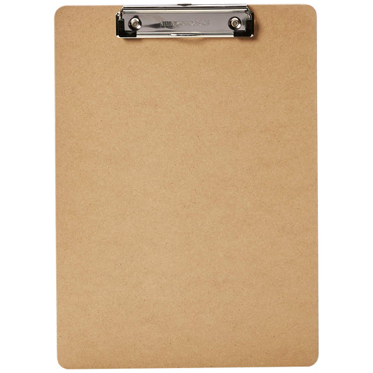 Amazon Basics Hardboard Office Clipboard, 6-Pack, Brown