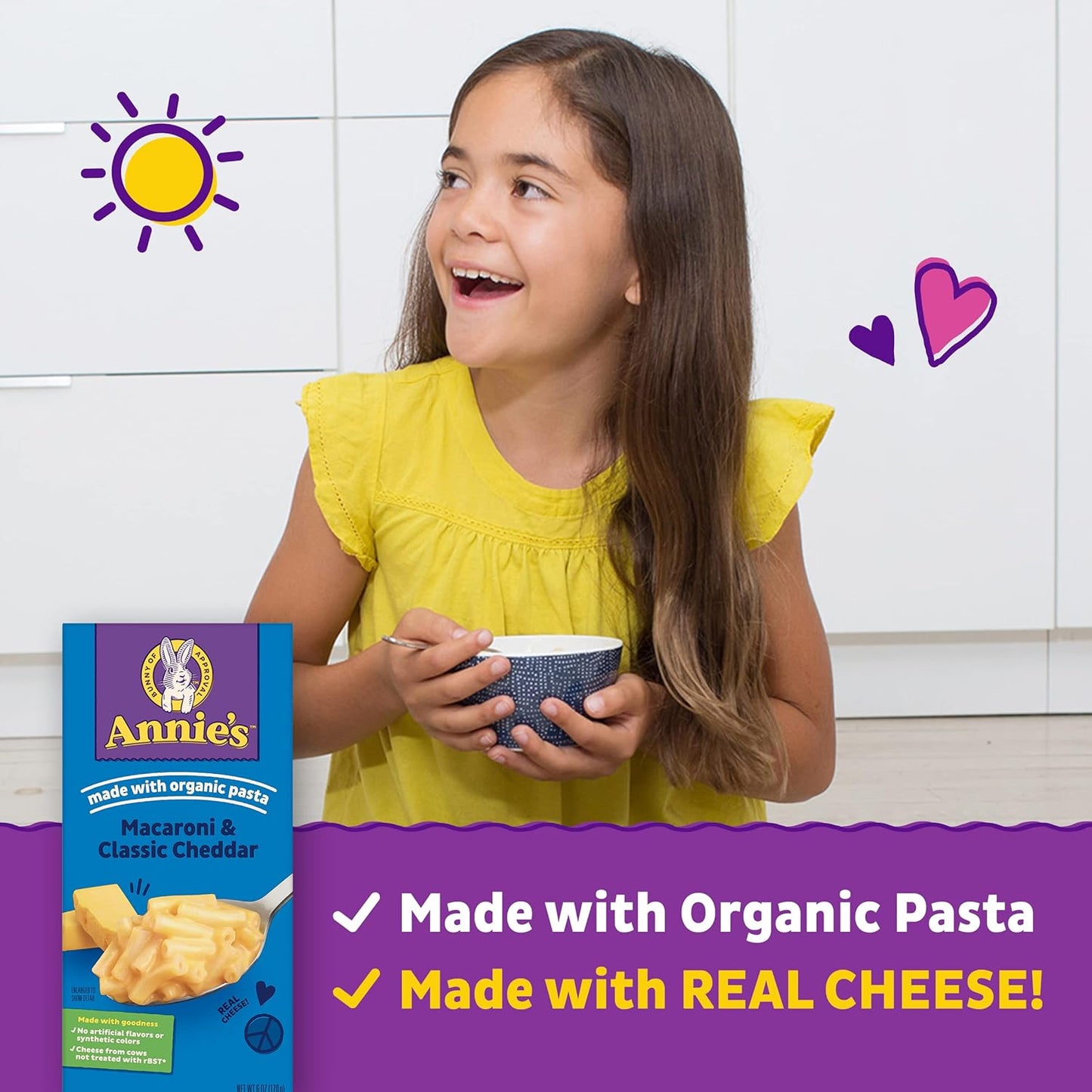 Annie's Classic Cheddar Macaroni and Cheese with Organic Pasta, 6 oz (Pack of 12)