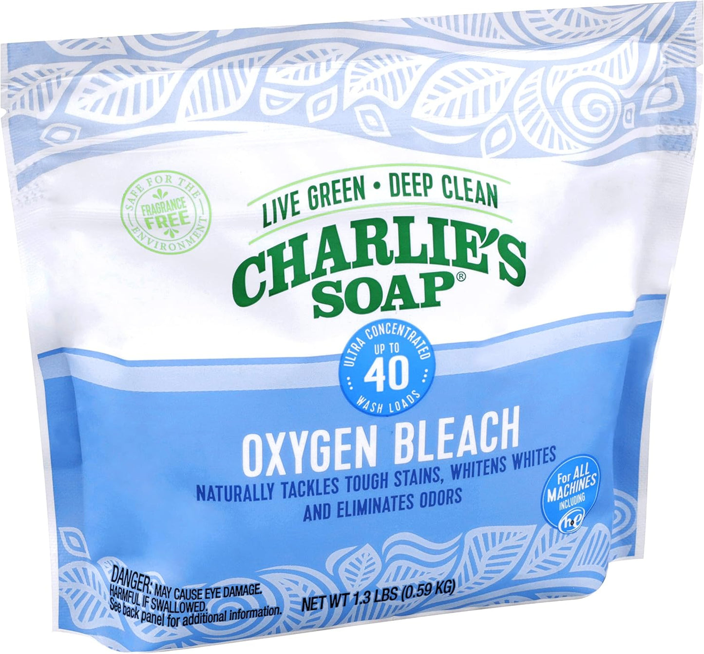 Charlie's Soap Color Safe Chlorine Free Oxygen Bleach Powder, 1.3 lbs (0.59 kg)