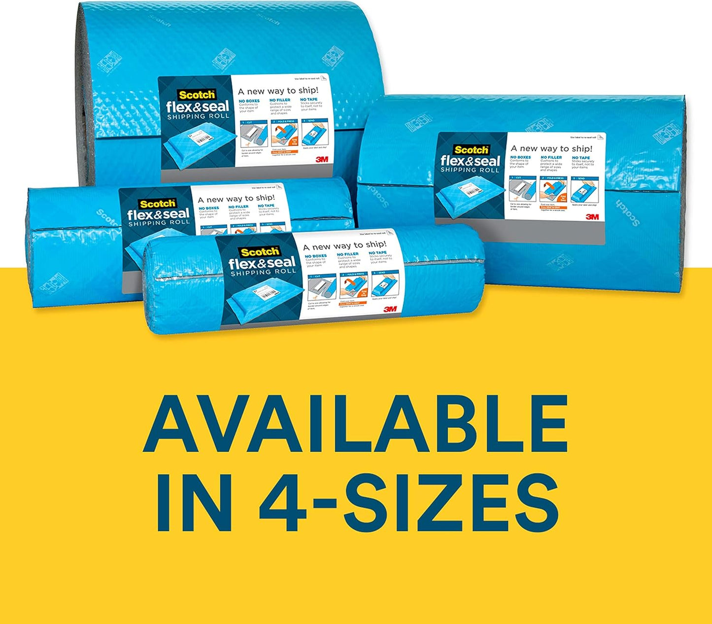 Scotch Flex and Seal Shipping Roll, 20 Ft x 15 in, Just Ship It, No Boxes, No Tape, Easy Packaging Alternative to Poly Mailers, Shipping Bags, Bubble Mailers, Padded Envelopes, Boxes (FS-1520)