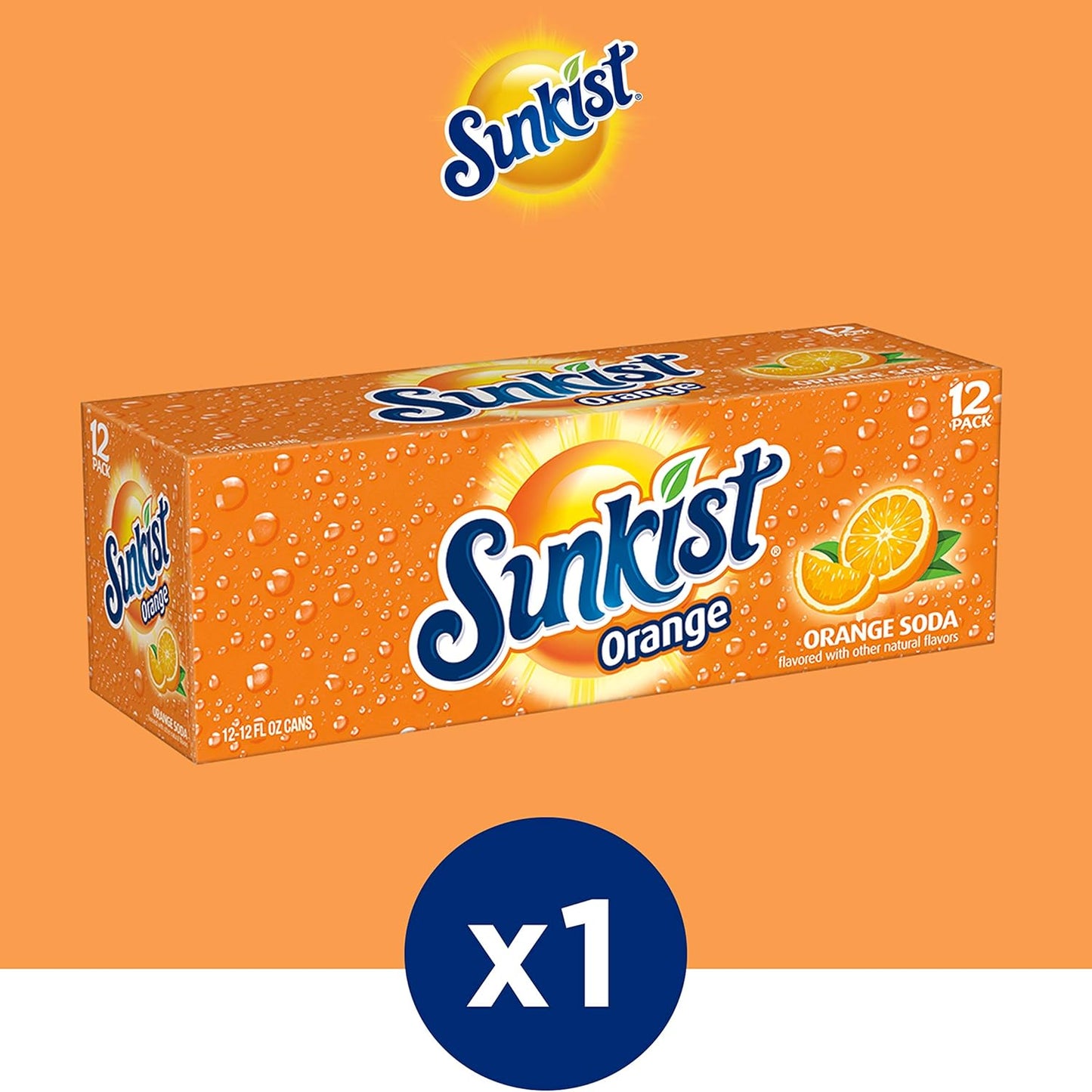 Sunkist Orange Soda, 12 fl. oz. Cans, 12 Pack (Pack of 2)