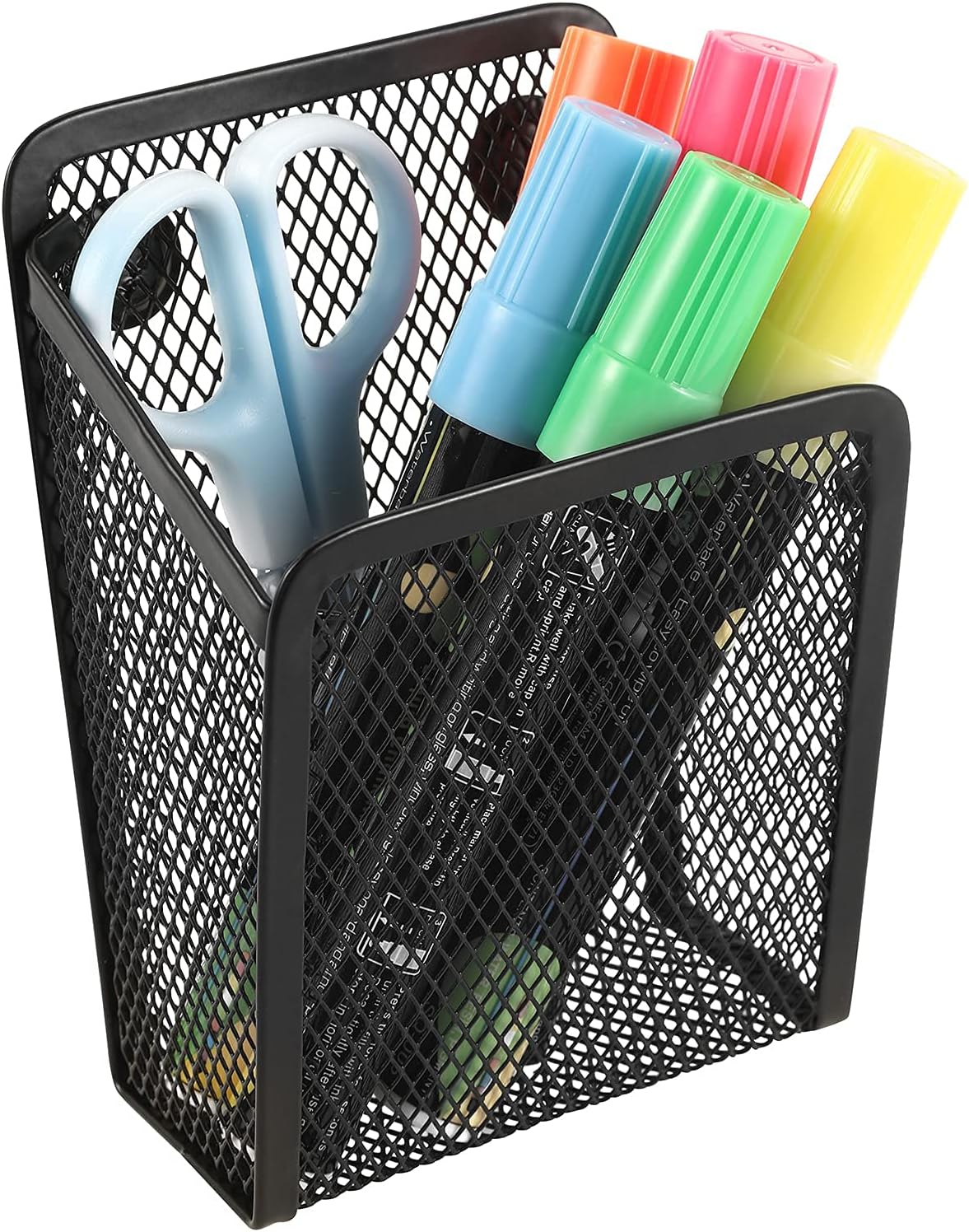 Magnetic Pencil Holder,Mesh Stainless Steel Pen Basket, Metal Writing Utensil Storage Organizer for Whiteboard,Blackboard,Kitchen, Locker, Home, or Office