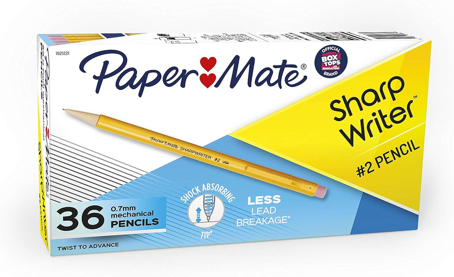 Paper Mate SharpWriter Mechanical Pencils | 0.7 mm #2 Pencil | Pencils for School Supplies, Yellow, 36 Count