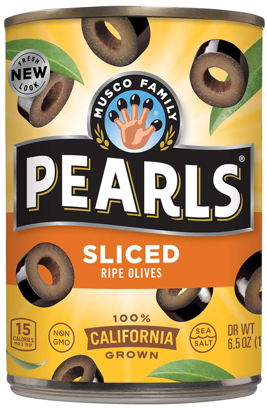 Pearls Sliced Ripe Olives 6 Cans 6.5oz, 39 Fl Ounce