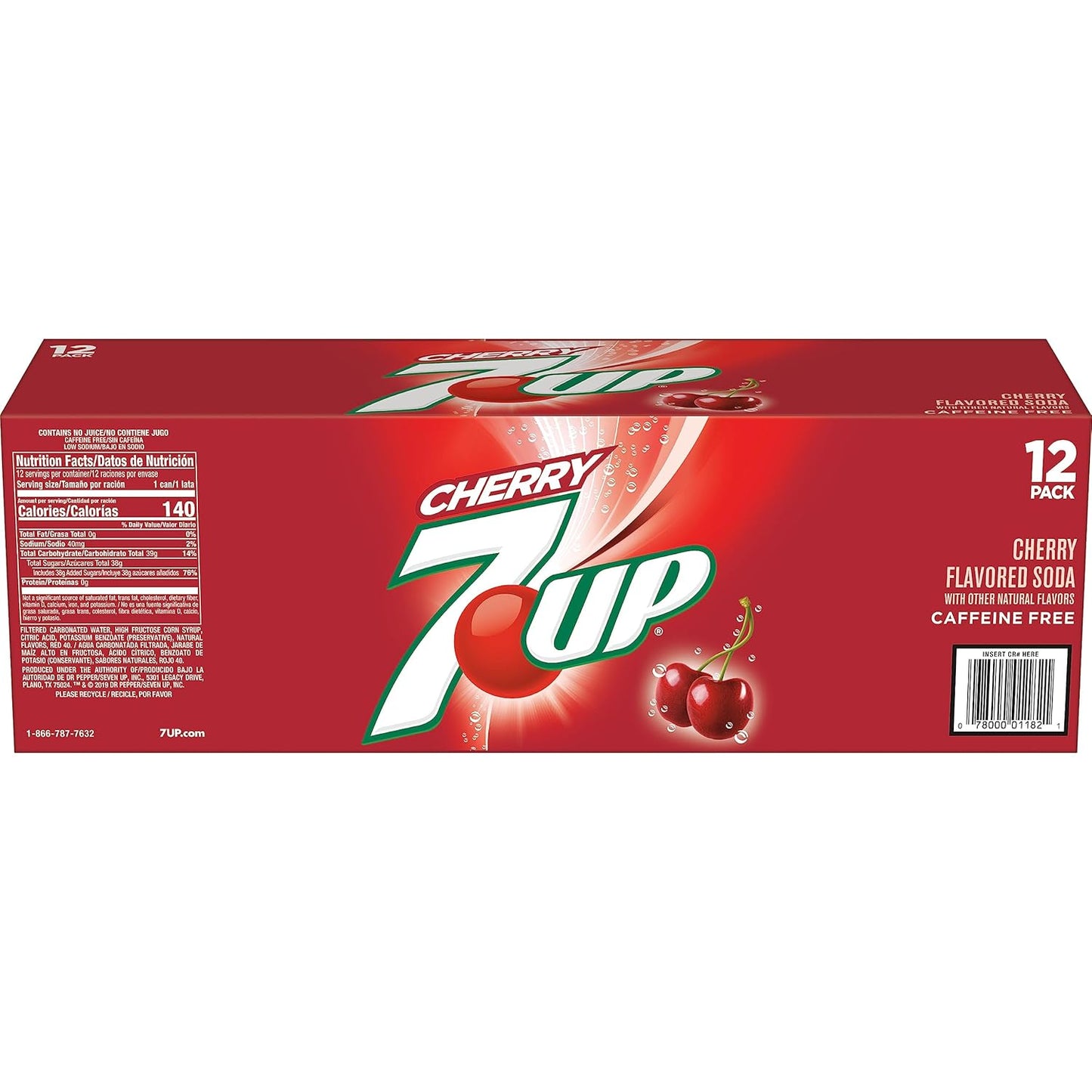 7UP Cherry Flavored Soda, 12 fl. oz. Cans, 12 Pack (Pack of 2)