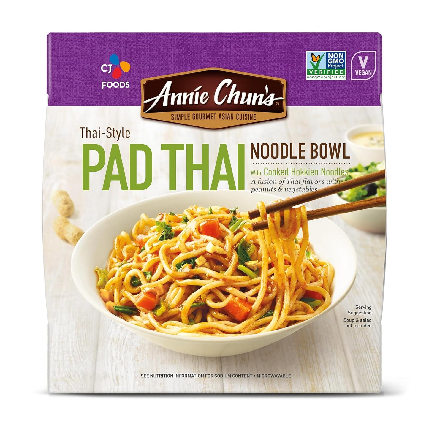 Annie Chun's Noodle Bowl, Thai-Style Pad Thai, Vegan, Non GMO Project Verified, 8.1 Oz (Pack of 6)