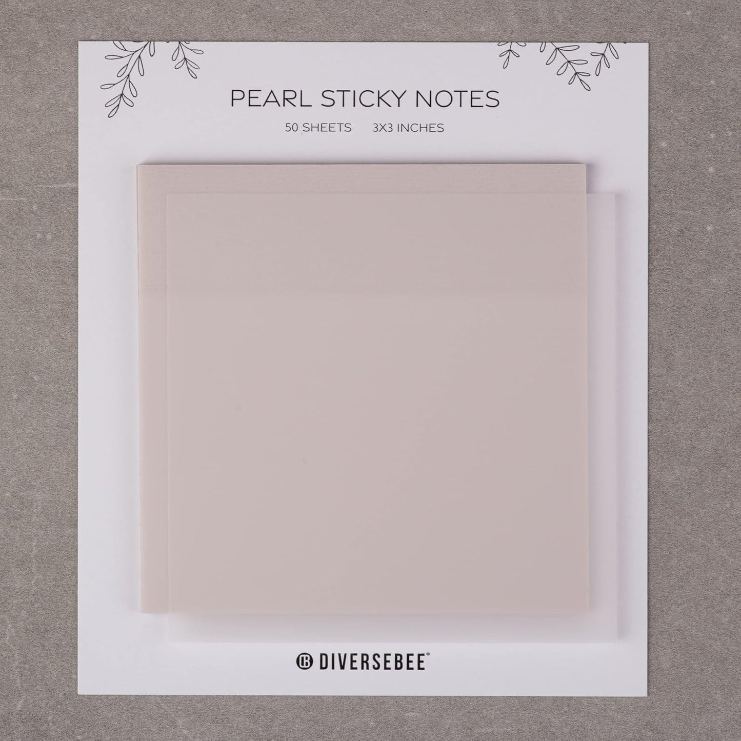 DiverseBee 50 Sheets Pastel Transparent Sticky Notes, 3x3” Clear Sticky Tabs, Translucent Page Flags Book Markers Stickers, Planner Accessories, Bible Journaling Study Office School Supplies (Pearl)