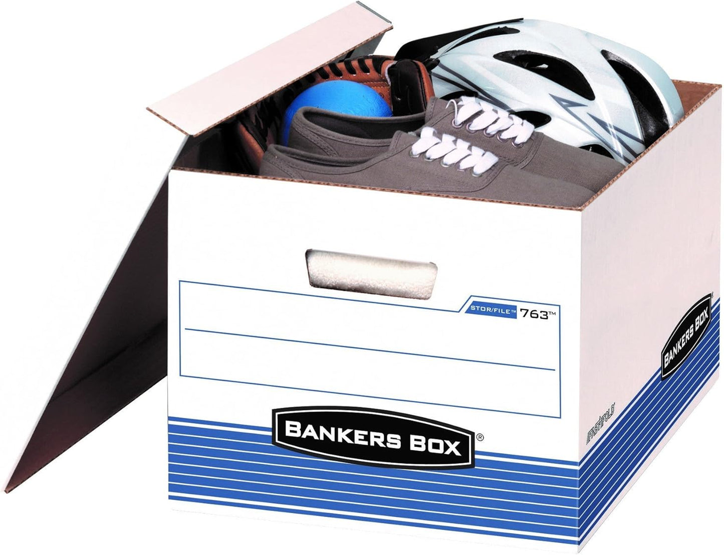 Bankers Box 20 Pack STOR/FILE Medium-Duty File Storage Boxes, FastFold, Lift-Off Lid, Letter/Legal, White/Blue