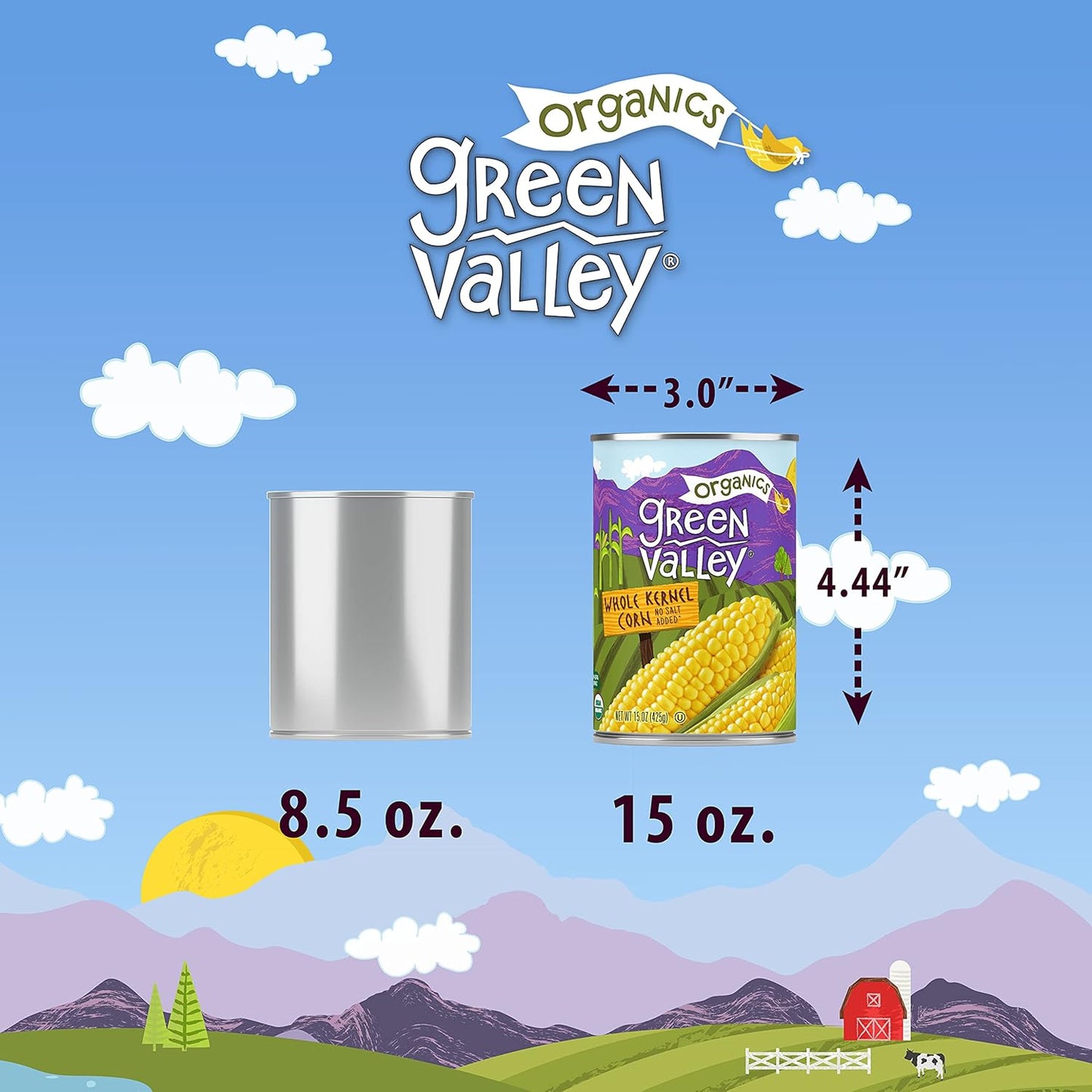 Green Valley Organics Whole Kernel Corn | Certified Organic | 100% Supersweet Variety Corn | 15 oz can (Pack of 4)