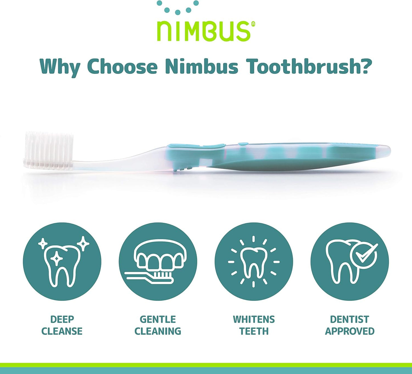 Nimbus Extra Soft Toothbrushes (Compact Size Head) Periodontist Design Tapered Bristles for Sensitive Teeth and Receding Gums, Individually Wrapped Plaque Remover Toothbrush (5 Pack, Colors May Vary)