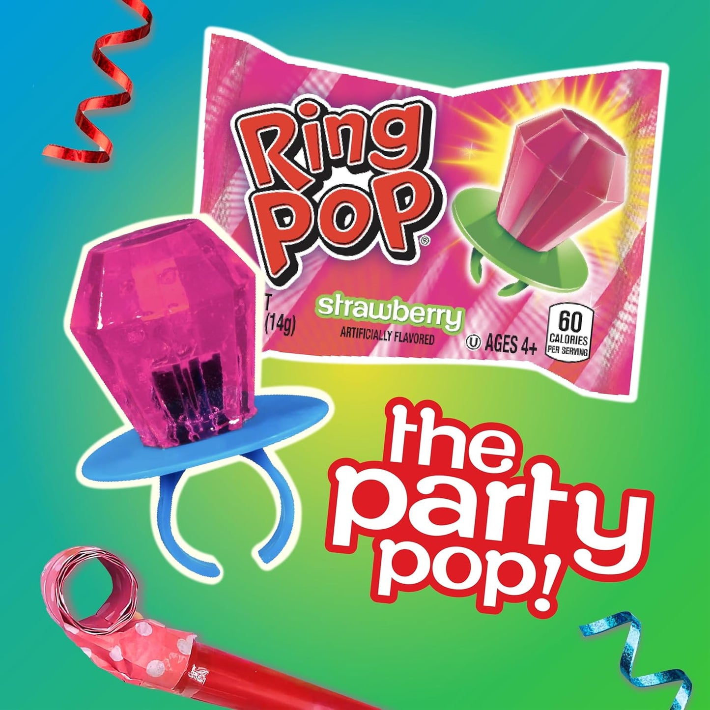 Ring Pop Halloween Bulk Variety Candy - 20 Ct Individually Wrapped Lollipops w/ Assorted Flavors - Fun Candy For Party Favors, Halloween Parties, Trick or Treat Goodie Bags, Bachelorette Parties